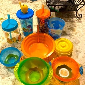 9 drinking cups and bowls for toddler
